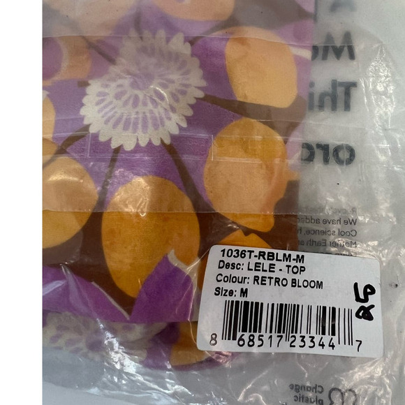 1Fox Stone Swim LeLe Bikini Top, Bandeau, Retro Bloom, Pink/Orange, size Medium - Picture 14 of 15